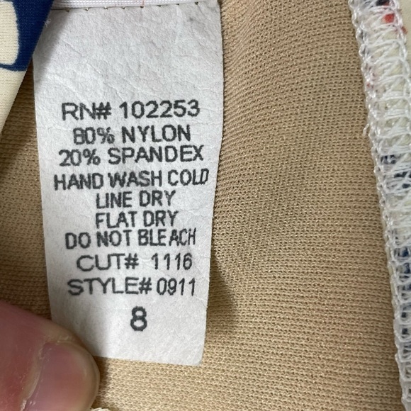 Girl Howdy bikini top only sz 8 retro vintage pinup style sailing print - Picture 7 of 9